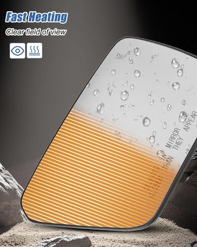 زجاج مرآة ساخن من جانب الركاب مناسب لسيارة Ford F150 2021-2026 F150 Lightning 2022-2026، مرآة رؤية جانبية محدبة مع اكتشاف البقع العمياء استبدال ML3Z17K707D FO1325206 in Saudi Arabia