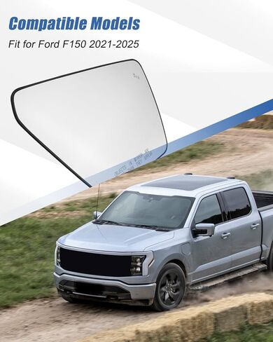 زجاج مرآة ساخن من جانب الركاب مناسب لسيارة Ford F150 2021-2026 F150 Lightning 2022-2026، مرآة رؤية جانبية محدبة مع اكتشاف البقع العمياء استبدال ML3Z17K707D FO1325206 in Saudi Arabia