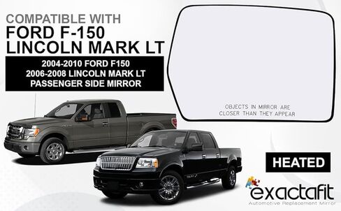 Passenger Side Mirror Glass Replacement For 04-14 Ford F150 F-150 Pickup Truck, 06-08 Lincoln Mark LT Right Door Mirrors Heated Back Plate 30194 4L3Z17K707DA in Saudi Arabia