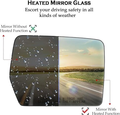 Passenger Side Mirror Glass Replacement For 04-14 Ford F150 F-150 Pickup Truck, 06-08 Lincoln Mark LT Right Door Mirrors Heated Back Plate 30194 4L3Z17K707DA in Saudi Arabia