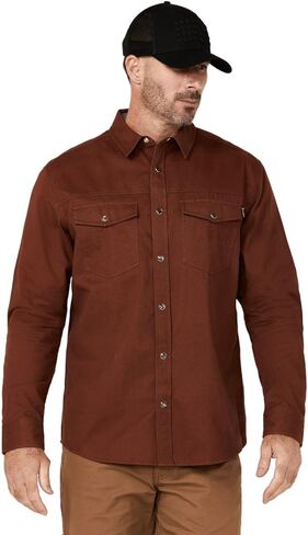 Men's All Out Solid Long Sleeve Pearl Snap Western Work Shirt - HXSP24W51-MHGY Medium in Kuwait