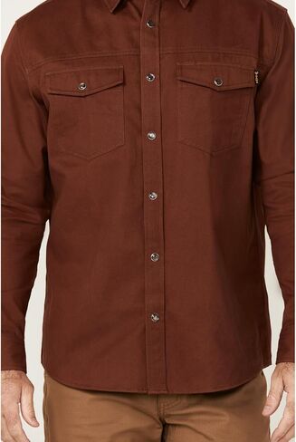 Men's All Out Solid Long Sleeve Pearl Snap Western Work Shirt - HXSP24W51-MHGY Medium in Kuwait