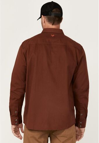 Men's All Out Solid Long Sleeve Pearl Snap Western Work Shirt - HXSP24W51-MHGY Medium in Kuwait