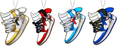 معطر هواء السيارة من روان، حذاء رياضي للنساء والرجال والأطفال - معطرات معلقة للديكور داخل السيارة والمنزل - عبوة من 4 قطع in Kuwait