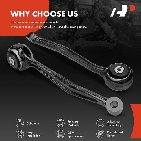 A-Premium 2 x Front Forward Lower Control Arm, with Bushing, Without Ball Joint, Compatible with Cadillac CTS 2014 2015 2016 2017 2018 2019, AWD Only in Saudi Arabia