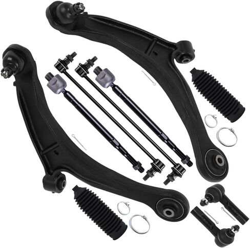 SCITOO 10pcs Front Suspension Kit Lower Control Arm with Ball Joint fit 2006-2014 for Honda Ridgeline Outer Inner Tie Rod End w/Steering Boot Sway Bar Link in Saudi Arabia