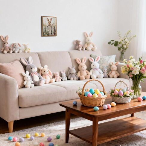 Framed Easter Bunny Wall Art, Cute Rabbit on Wooden Fence Poster Prints, Vintage Cottage Farmhouse Canvas Artwork, Rustic Easter Holiday Wall Decor for Kids Room Girls Bedroom Living Room 8x10in in Saudi Arabia