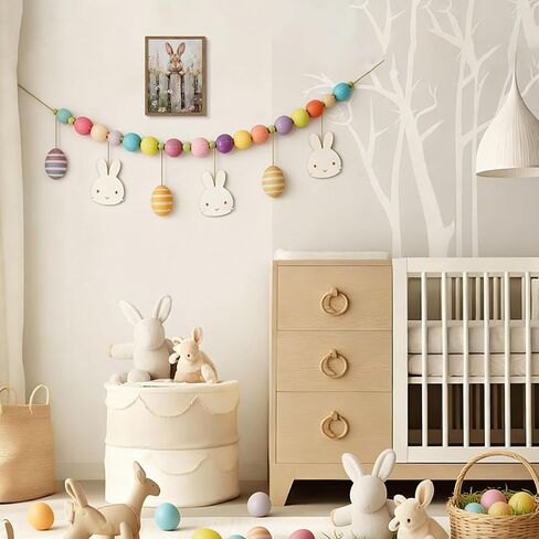 Framed Easter Bunny Wall Art, Cute Rabbit on Wooden Fence Poster Prints, Vintage Cottage Farmhouse Canvas Artwork, Rustic Easter Holiday Wall Decor for Kids Room Girls Bedroom Living Room 8x10in in Saudi Arabia