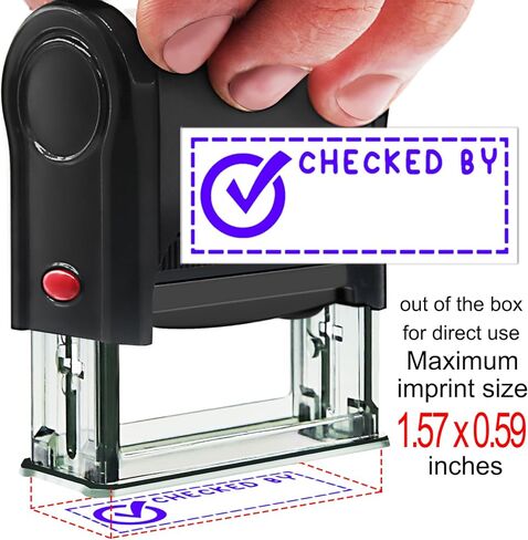 Purple Checked by Teacher Stamps for Grading,Checked by Stamps Self-Inking Personalized for Teacher Supplies,Personalized Teacher Checked Stamps for Classroom Supplies,Grading Stamp in Kuwait