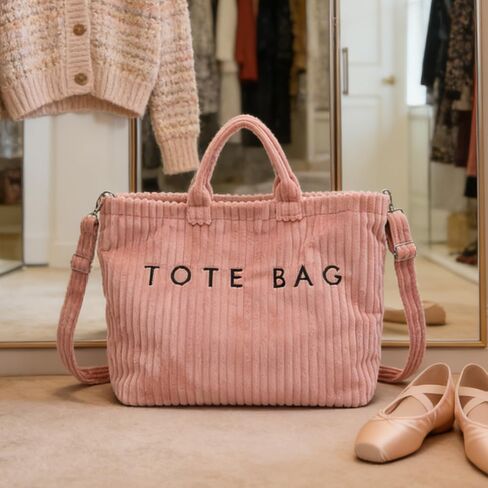 1 Piece Pink Fleece Letter Tote Bag, Casual Handbag, for Women Dating, Shopping, Gift in Saudi Arabia