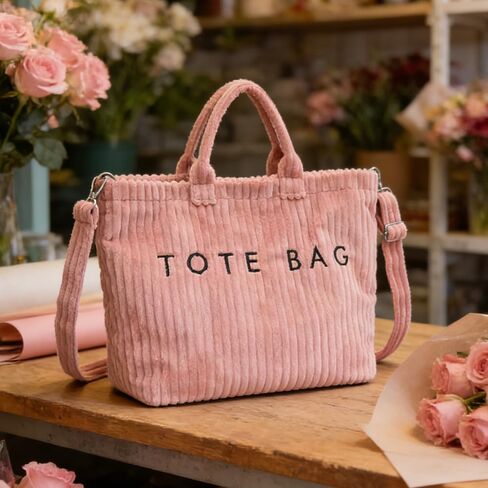 1 Piece Pink Fleece Letter Tote Bag, Casual Handbag, for Women Dating, Shopping, Gift in Saudi Arabia