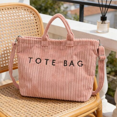 1 Piece Pink Fleece Letter Tote Bag, Casual Handbag, for Women Dating, Shopping, Gift in Saudi Arabia