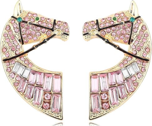 Horse Earrings for Women Sparkly Rhinestone Crystal Fun Race Horse Earrings Cute Western Horse Animal Stud Earrings Western Party Race Holiday Accessories Fashion Jewelry in Kuwait