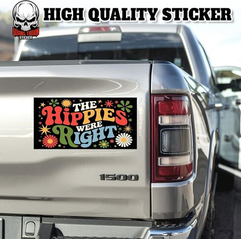 The Hippies were Right | Bumper Sticker or Car Magnet | Magnetic Bumper Sticker for Trucks Vans Cars [7.5x3.75] in Kuwait