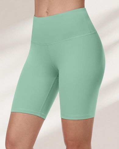 Workout Biker Shorts for Women, 8" High Waisted Tummy Control Soft Booty Athletic Gym Yoga Shorts in Kuwait
