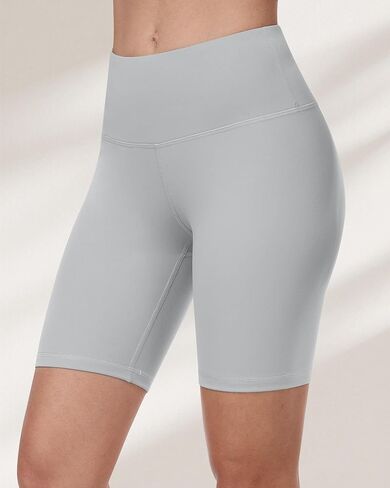 Workout Biker Shorts for Women, 8" High Waisted Tummy Control Soft Booty Athletic Gym Yoga Shorts in Kuwait