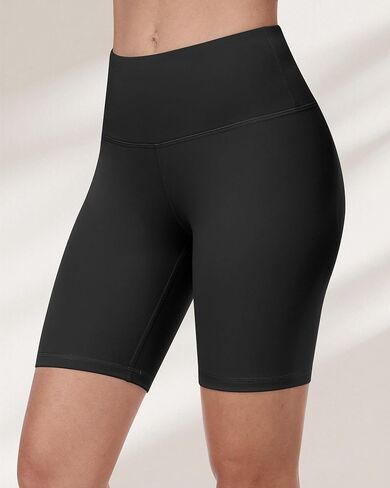 Workout Biker Shorts for Women, 8" High Waisted Tummy Control Soft Booty Athletic Gym Yoga Shorts in Kuwait
