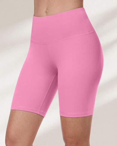 Workout Biker Shorts for Women, 8" High Waisted Tummy Control Soft Booty Athletic Gym Yoga Shorts in Saudi Arabia