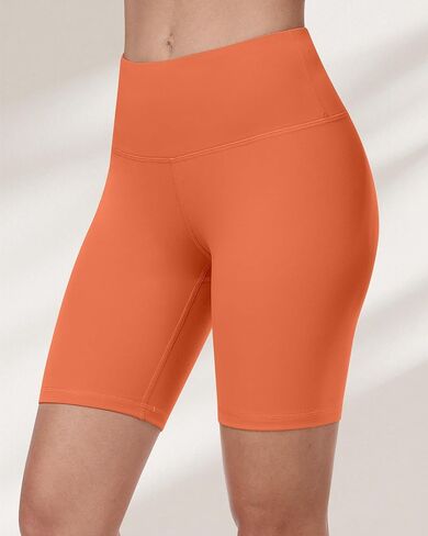 Workout Biker Shorts for Women, 8" High Waisted Tummy Control Soft Booty Athletic Gym Yoga Shorts in Kuwait