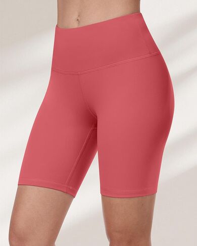 Workout Biker Shorts for Women, 8" High Waisted Tummy Control Soft Booty Athletic Gym Yoga Shorts in Kuwait