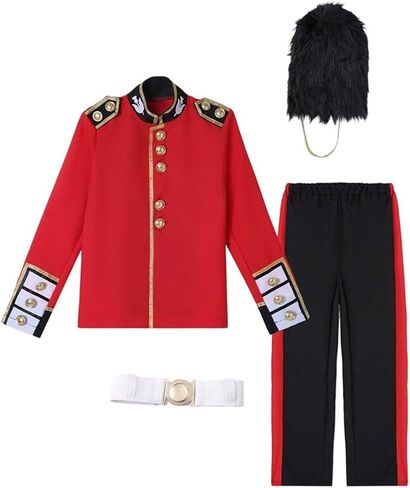 Royal Guard Costume Set British Imperial Guard Uniform with Hat Ceremonial Outfit Soldier Costume Set for Halloween Fancy Dress in Saudi Arabia