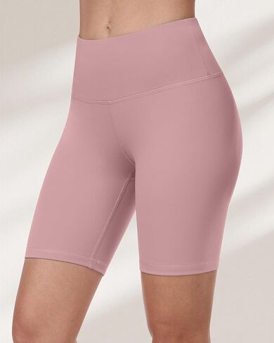 Workout Biker Shorts for Women, 8" High Waisted Tummy Control Soft Booty Athletic Gym Yoga Shorts in Kuwait