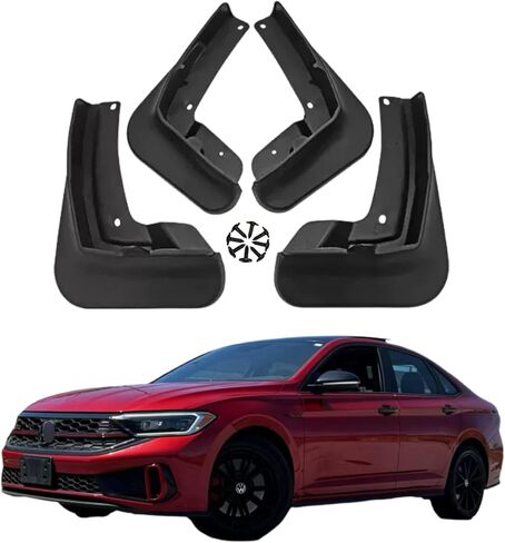 اللوحات الطينية لـ 2019-2024 Volkswagen VW Jetta، واقيات دفقة العجلات والإطارات، أغطية الطين للسيارة، مادة PP، واقيات الطين لجميع الأحوال الجوية لملحقات Volkswagen VW Jetta الخارجية in Kuwait