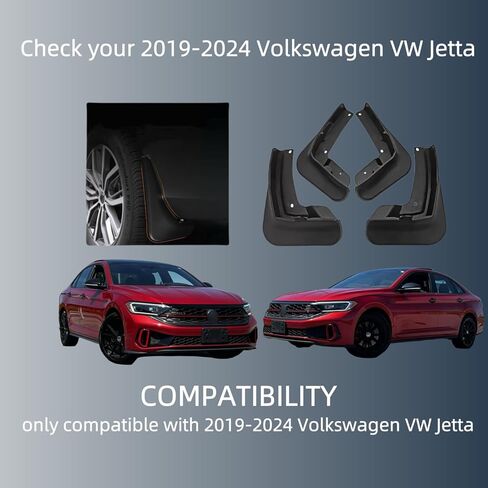 اللوحات الطينية لـ 2019-2024 Volkswagen VW Jetta، واقيات دفقة العجلات والإطارات، أغطية الطين للسيارة، مادة PP، واقيات الطين لجميع الأحوال الجوية لملحقات Volkswagen VW Jetta الخارجية in Kuwait
