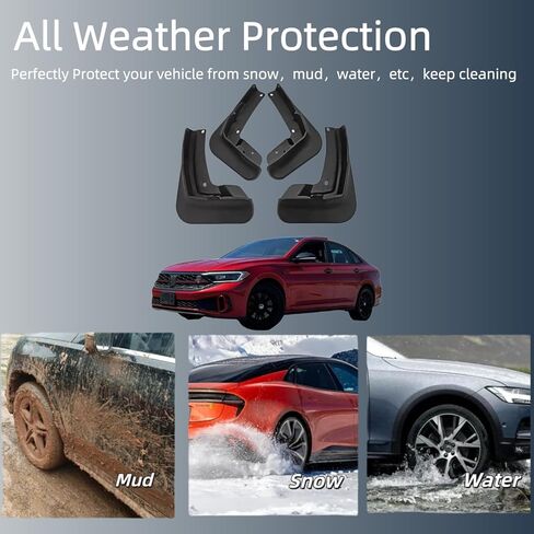 اللوحات الطينية لـ 2019-2024 Volkswagen VW Jetta، واقيات دفقة العجلات والإطارات، أغطية الطين للسيارة، مادة PP، واقيات الطين لجميع الأحوال الجوية لملحقات Volkswagen VW Jetta الخارجية in Kuwait