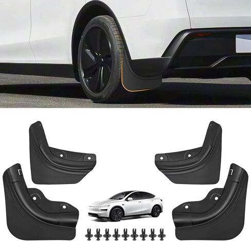 Car Mud Flaps Compatible with for Tesla Model Y Juniper 2025,All Weather Splash Guards,Exterior Accessories for New Tesla Model Y Juniper,No Drilling Required,4PCS in Kuwait
