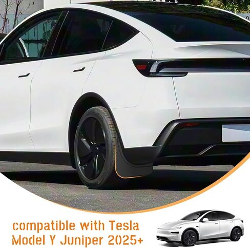 Car Mud Flaps Compatible with for Tesla Model Y Juniper 2025,All Weather Splash Guards,Exterior Accessories for New Tesla Model Y Juniper,No Drilling Required,4PCS in Kuwait