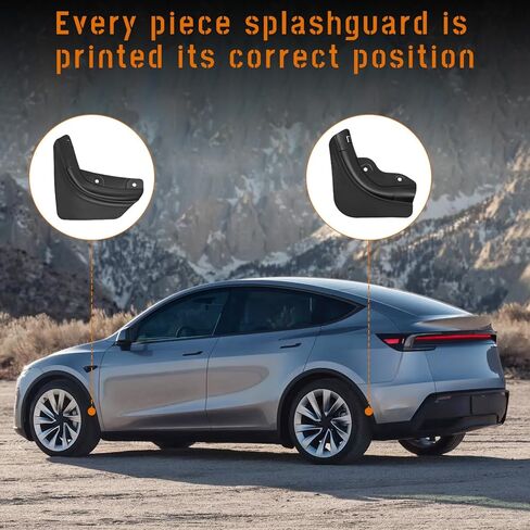Car Mud Flaps Compatible with for Tesla Model Y Juniper 2025,All Weather Splash Guards,Exterior Accessories for New Tesla Model Y Juniper,No Drilling Required,4PCS in Kuwait