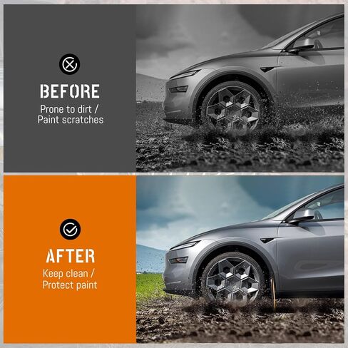 Car Mud Flaps Compatible with for Tesla Model Y Juniper 2025,All Weather Splash Guards,Exterior Accessories for New Tesla Model Y Juniper,No Drilling Required,4PCS in Kuwait