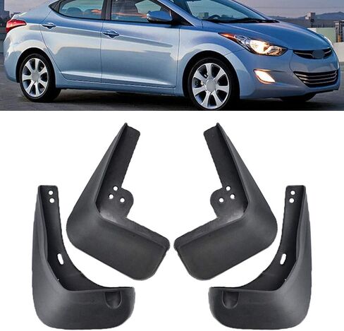 LIRU مجموعة واقيات الطين الأمامية والخلفية المخصصة للسيارة من LIRU لسيارة Hyundai Elantra الجيل الخامس (MD) سيدان "GLS" & "LIMITED" موديل 2011 2012 2013 2014 2015 2016 in Saudi Arabia