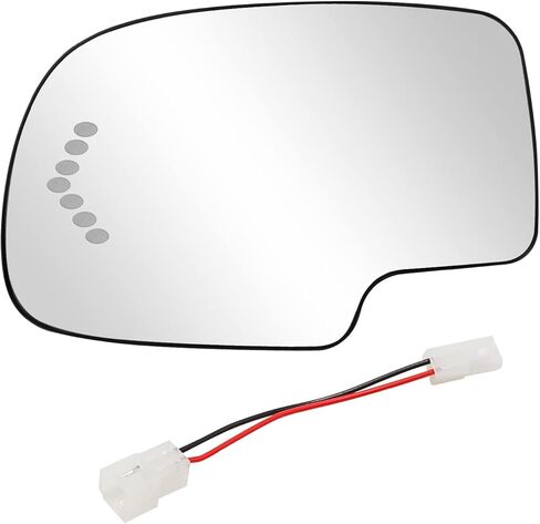 Driver Side Heated Mirror Glass Replacement for Cadillac Escalade ESV EXT 2003-2007 Silverado Suburban 1500 Left Heat Mirror Glass Exterior Convex Turn Signal Replace GM1324102 88944391 in Saudi Arabia
