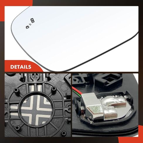 A-Premium Left Driver Side Heated Mirror Glass with Backing Plate Compatible with Honda Civic 2022-2023 - Exterior Side View Flat Mirror with Blind Spot Detection in Saudi Arabia