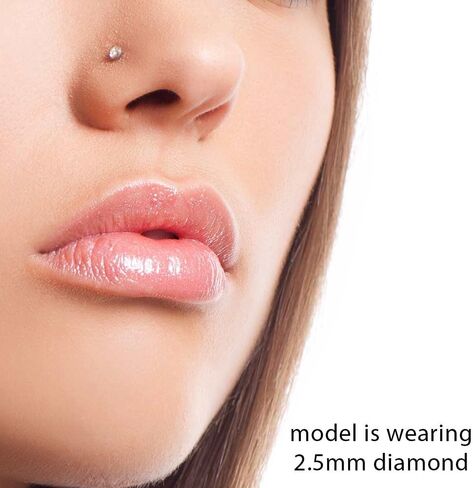 FreshTrends SI1-2mm (0.03 قيراط الوزن الكلي) خاتم الأنف من الذهب الأبيض عيار 14 قيراط - 18 جرام in Kuwait