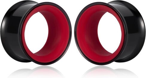 أنفاق قياس الأذن فانكولا 0 جرام 00 جرام، قطعتان من سدادات الأذن المزدوجة المتوهجة، مجوهرات تمديد الأذن من الفولاذ المقاوم للصدأ للأذنين الممدودة (8 مم - 16 مم) in Kuwait