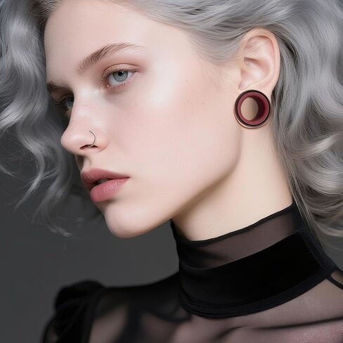 أنفاق قياس الأذن فانكولا 0 جرام 00 جرام، قطعتان من سدادات الأذن المزدوجة المتوهجة، مجوهرات تمديد الأذن من الفولاذ المقاوم للصدأ للأذنين الممدودة (8 مم - 16 مم) in Kuwait