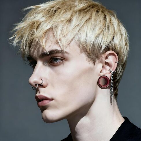 أنفاق قياس الأذن فانكولا 0 جرام 00 جرام، قطعتان من سدادات الأذن المزدوجة المتوهجة، مجوهرات تمديد الأذن من الفولاذ المقاوم للصدأ للأذنين الممدودة (8 مم - 16 مم) in Kuwait