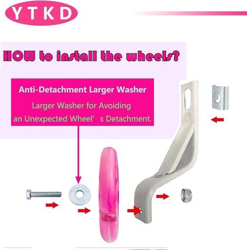 YTKD Training Wheels for Bicycle,Flash Mute Wheel Compatible for Bikes of 12 Inch 1 Pair in Kuwait