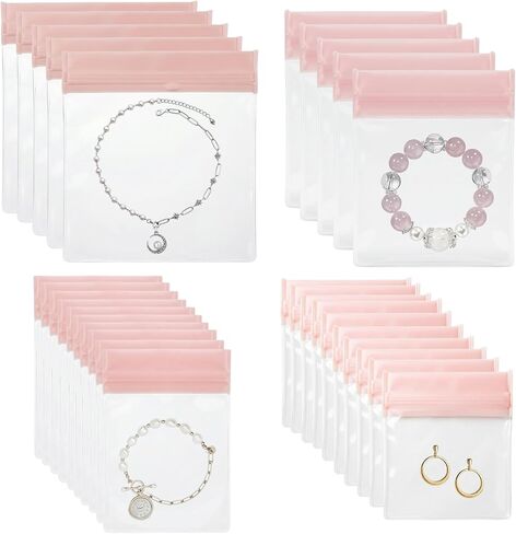 Anti Tarnish Jewelry Bags, Clear EVA Mini Travel Bags for Necklace, Earring, Bracelet 30 Pack Assorted Sizes in Kuwait