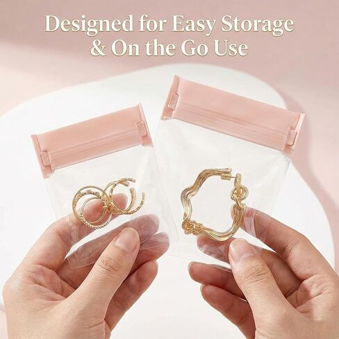Anti Tarnish Jewelry Bags, Clear EVA Mini Travel Bags for Necklace, Earring, Bracelet 30 Pack Assorted Sizes in Kuwait