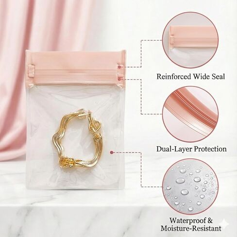 Anti Tarnish Jewelry Bags, Clear EVA Mini Travel Bags for Necklace, Earring, Bracelet 30 Pack Assorted Sizes in Kuwait