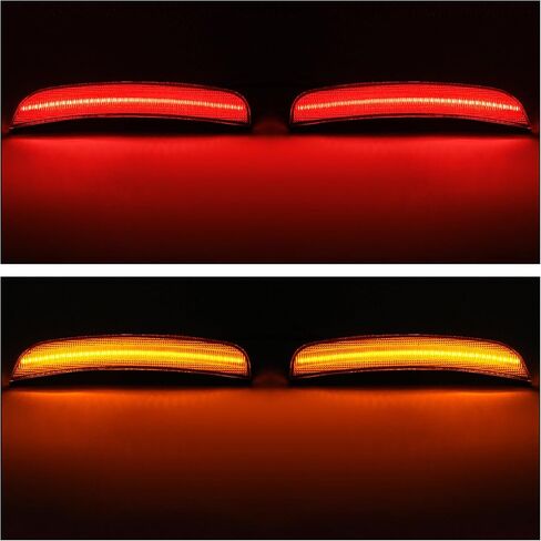 HECASA LED Side Marker Lights Compatible with 2015-2023 Chrysler 300 Replacement for CH2551136 CH2550136 Bumper Signal Parking Lamps 4Pcs Clear Lens Front Yellow Rear Red LED in Saudi Arabia