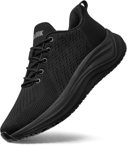 SHULOOK Men's Non Slip Work Shoes Arch Support Slip-Resistant Kitchen Chef Restaurant Food Service Nurse Shoe Comfortable Mesh Breathable Walking Sneakers Black in Kuwait