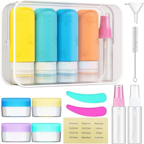 Travel Bottles Leak Proof,3 oz TSA Approved Silicone Squeezable, Refillable Containers Set for Toiletries Shampoo Conditioner Lotion in Saudi Arabia