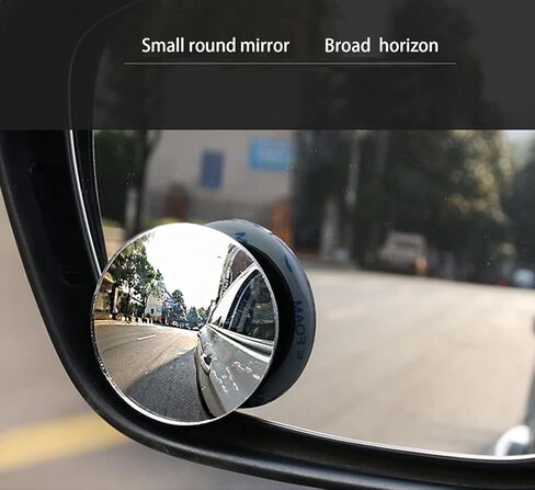 مرآة النقطة العمياء الكريستالية، عبوتان، مستديرة محدبة قابلة للدوران 360 درجة، مرايا رؤية جانبية بزاوية واسعة للسيارات in Kuwait