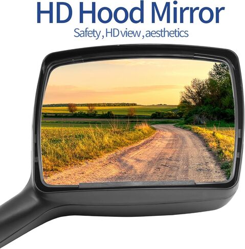 Hood Mirrors with Turn Signal Light Fit for 2013-2020 Kenworth T680 Left and Right Pair Hood Mirrors Fit for 2010-2017 Peterbilt 579 587(Chrome with turn light) in Kuwait