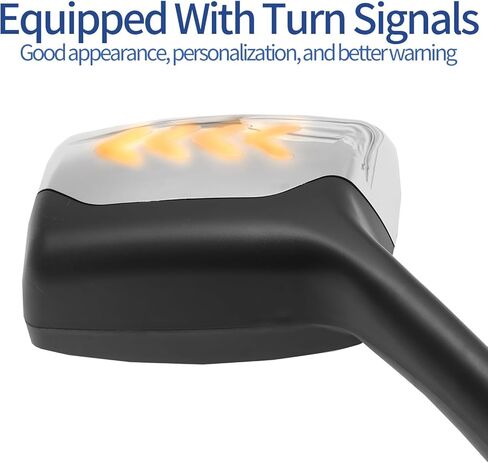 Hood Mirrors with Turn Signal Light Fit for 2013-2020 Kenworth T680 Left and Right Pair Hood Mirrors Fit for 2010-2017 Peterbilt 579 587(Chrome with turn light) in Kuwait